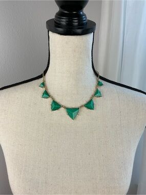 Amrita Singh Green Geometric Statement Necklace - NIB